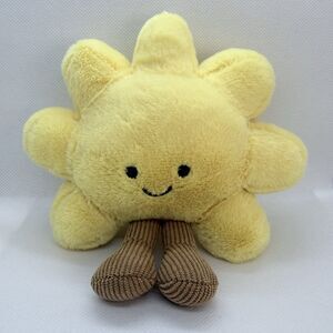 Sun with Face and Feet Bag Charm Cute Sun Keychain Plush Toy Soft Doll 6"